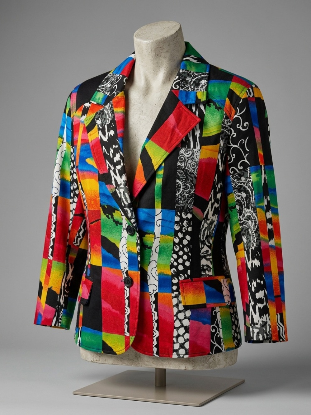 NWT vintage Erin of London Multicolor Patchwork Blazer XL blazer Jacket Women's